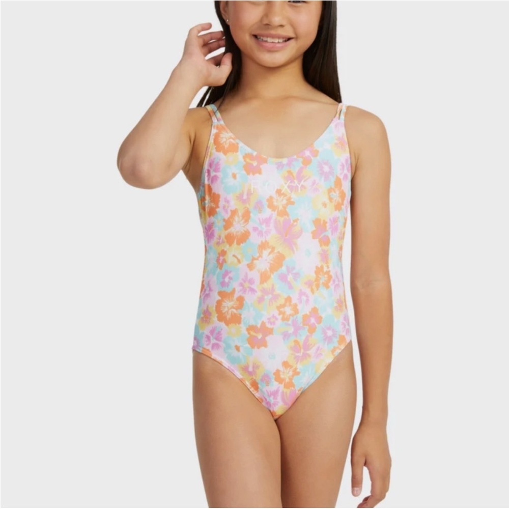ROXY Girls Floraya One Piece Floral Swimsuit Size 16 NWT
